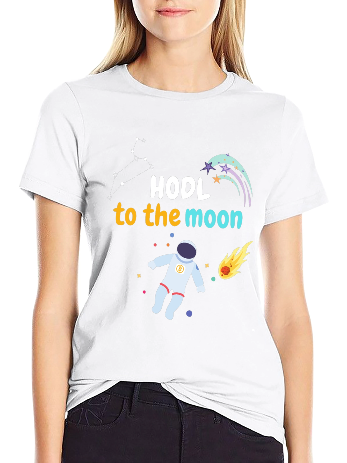 HODL to the Moon Graphic Tee - Crypto Astronaut