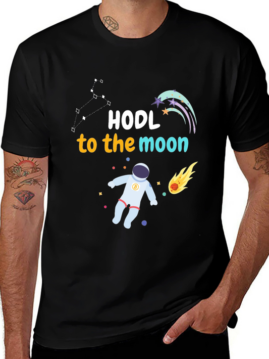 HODL to the Moon Graphic Tee - Crypto Astronaut