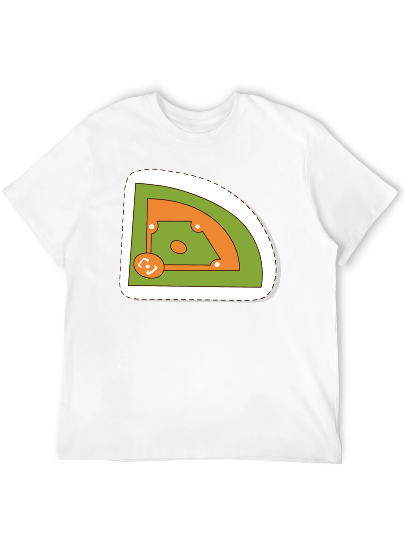 Baseball Field Graphic Tee - Black Cotton T-Shirt