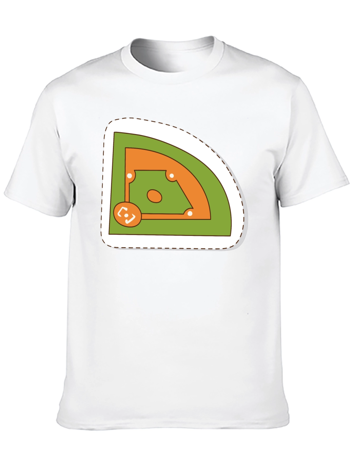 Baseball Field Graphic Tee - Black Cotton T-Shirt