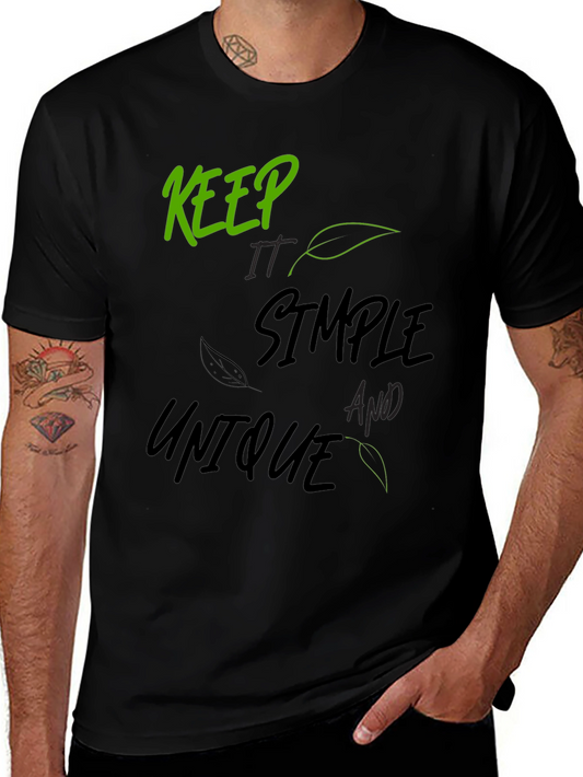 Keep It Simple Unique Graphic Tee - Black