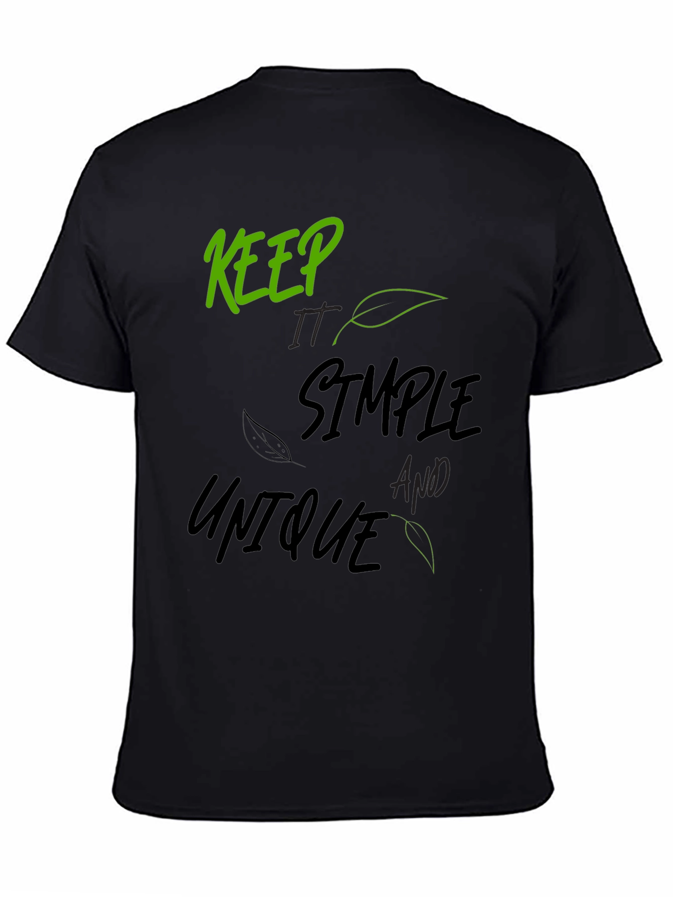 Keep It Simple Unique Graphic Tee - Black