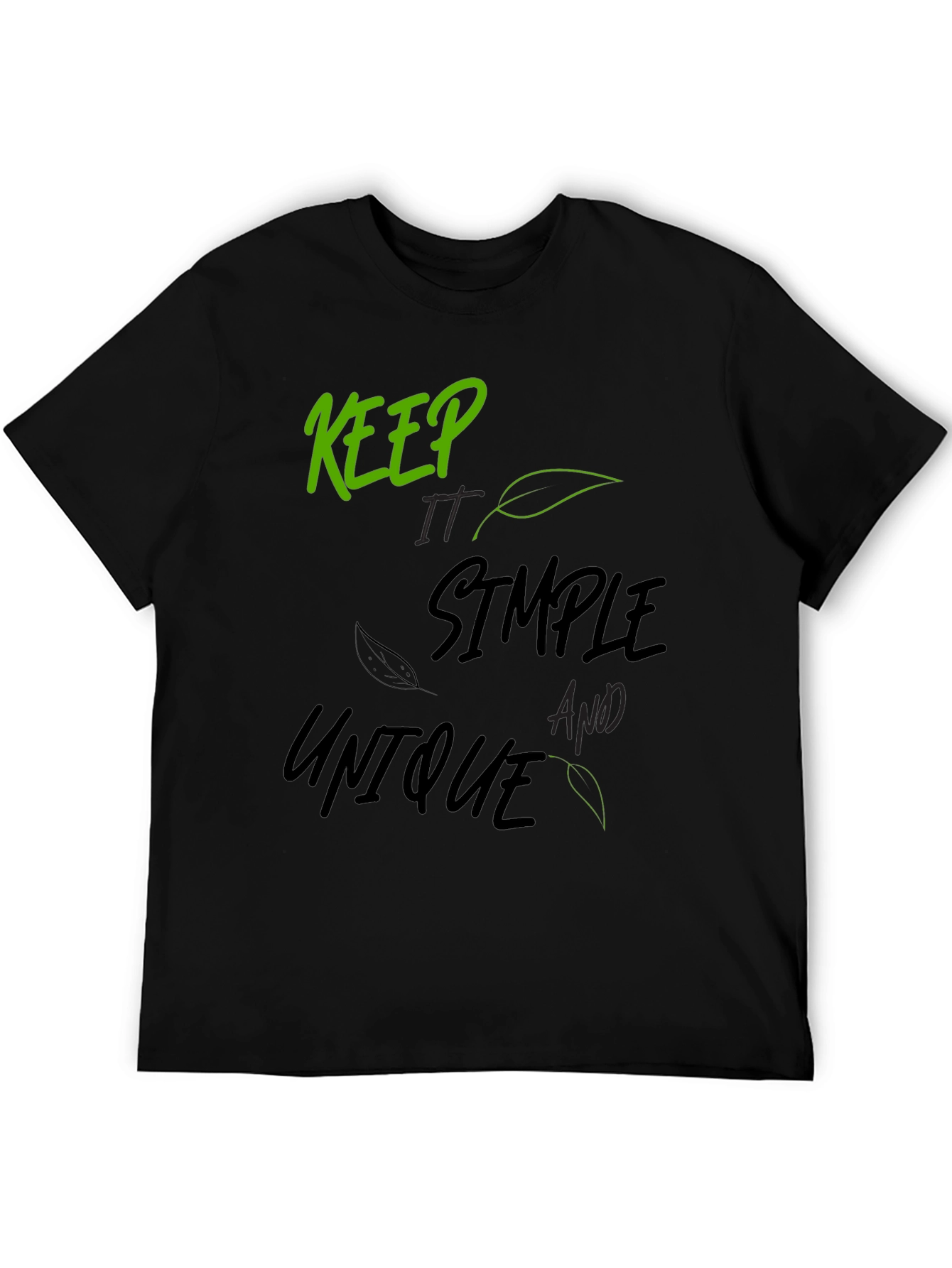 Keep It Simple Unique Graphic Tee - Black