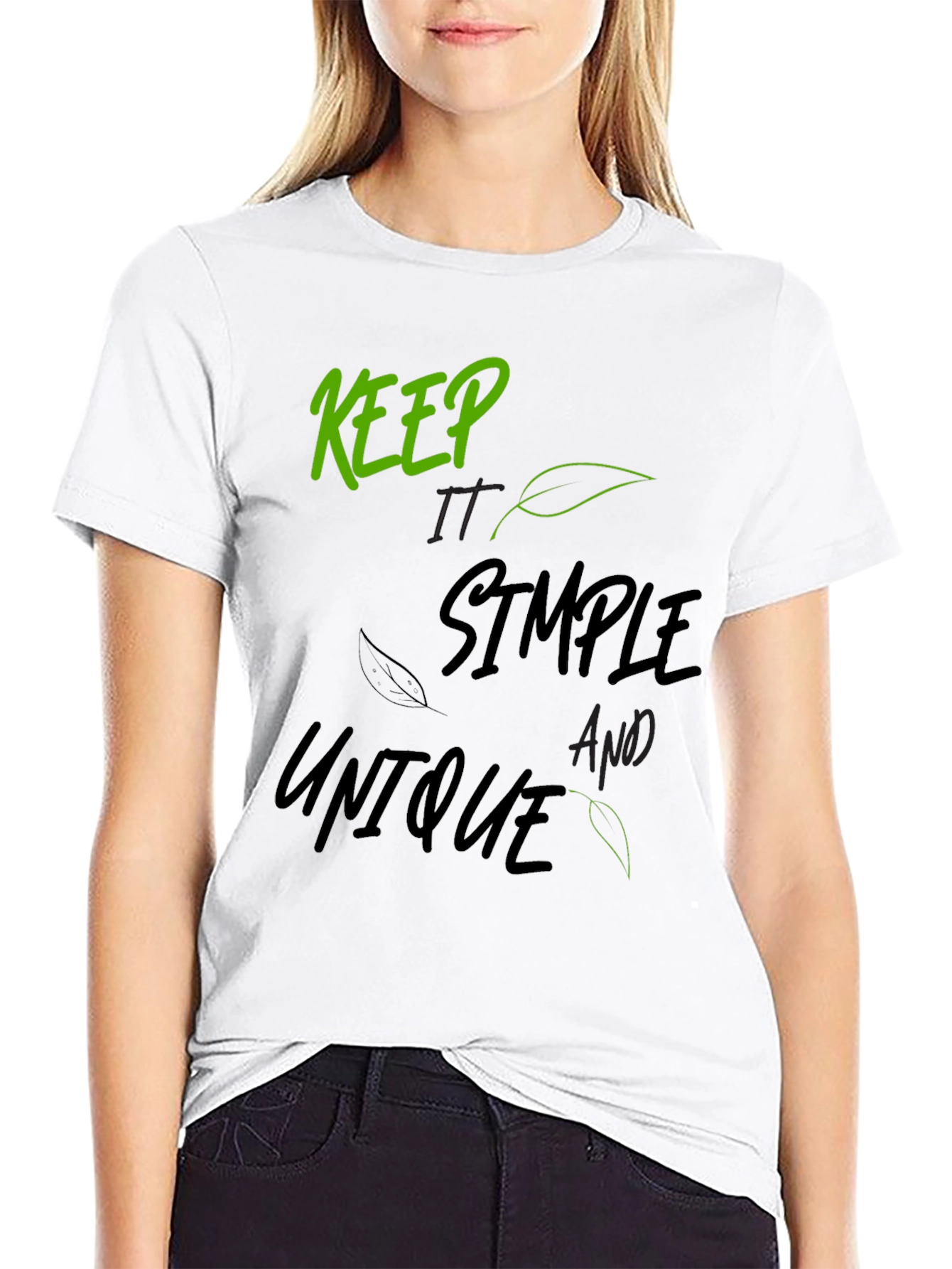 Keep It Simple Unique Graphic Tee - Black
