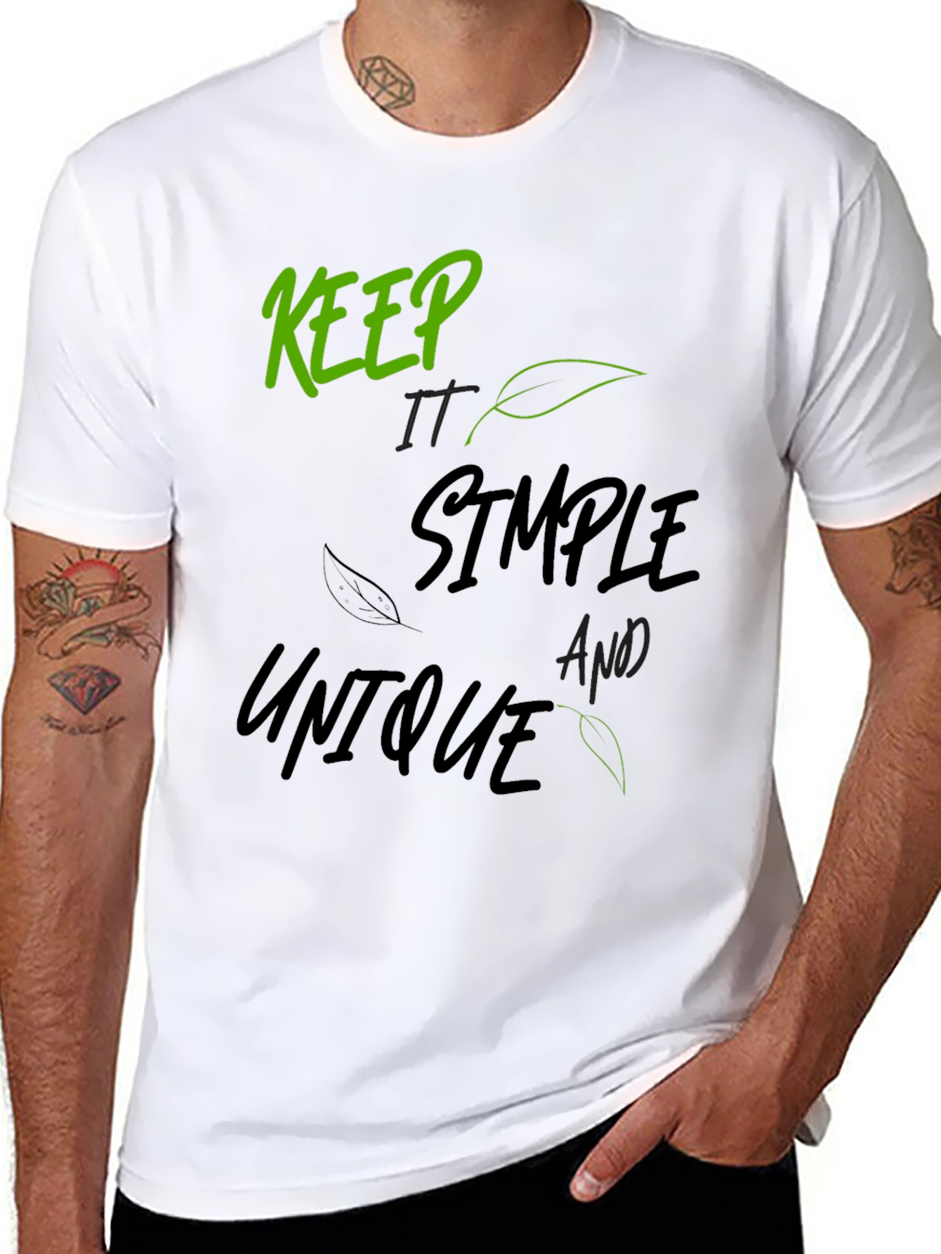 Keep It Simple Unique Graphic Tee - Black