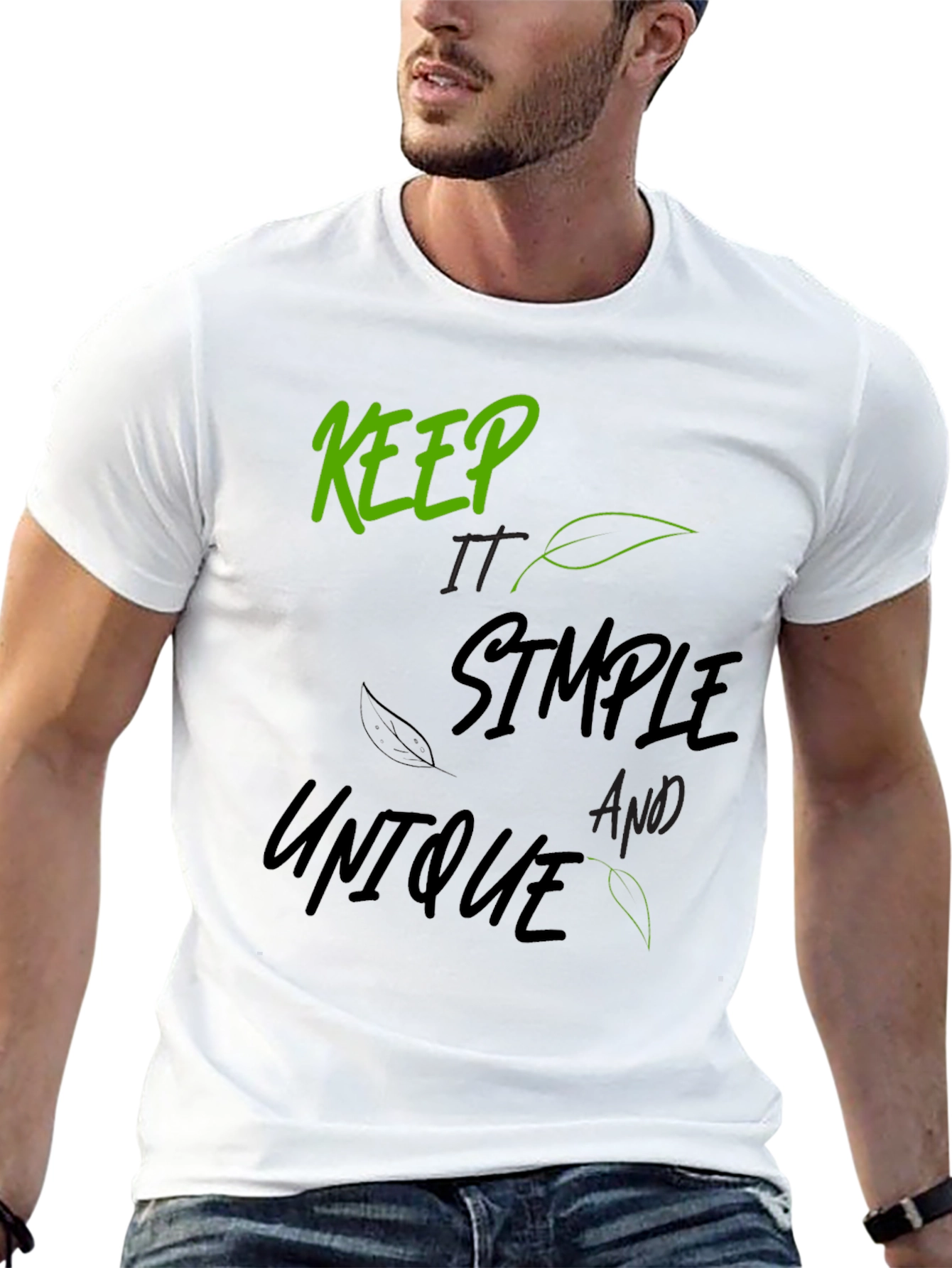 Keep It Simple Unique Graphic Tee - Black