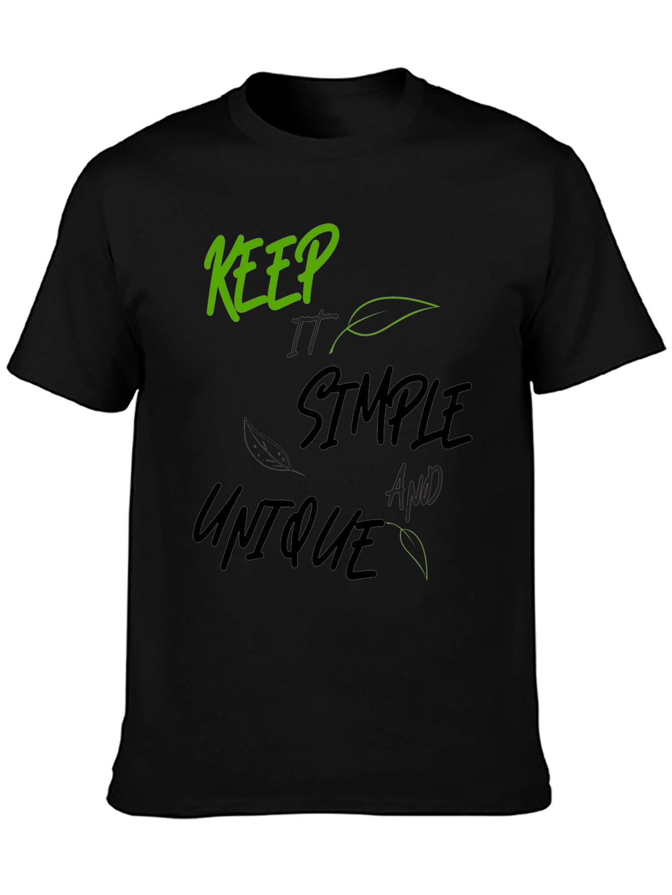 Keep It Simple Unique Graphic Tee - Black