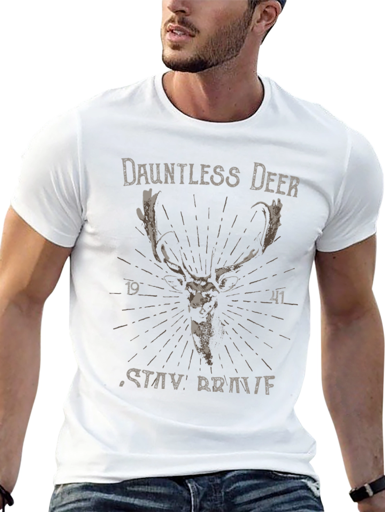 Dauntless Deer Graphic T-Shirt - Stay Brave