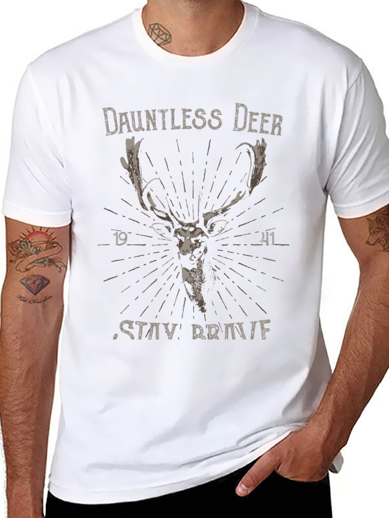 Dauntless Deer Graphic T-Shirt - Stay Brave