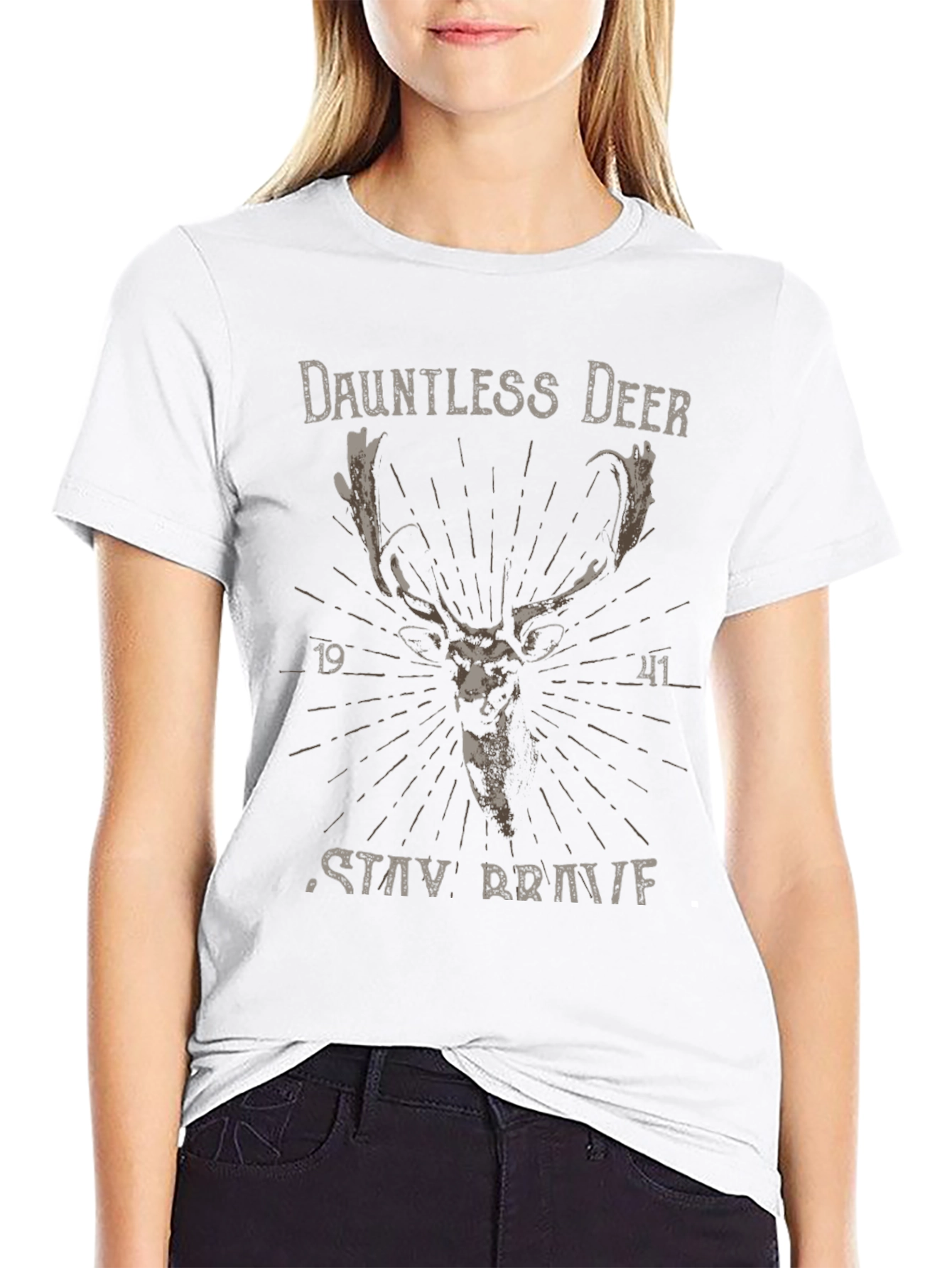 Dauntless Deer Graphic T-Shirt - Stay Brave