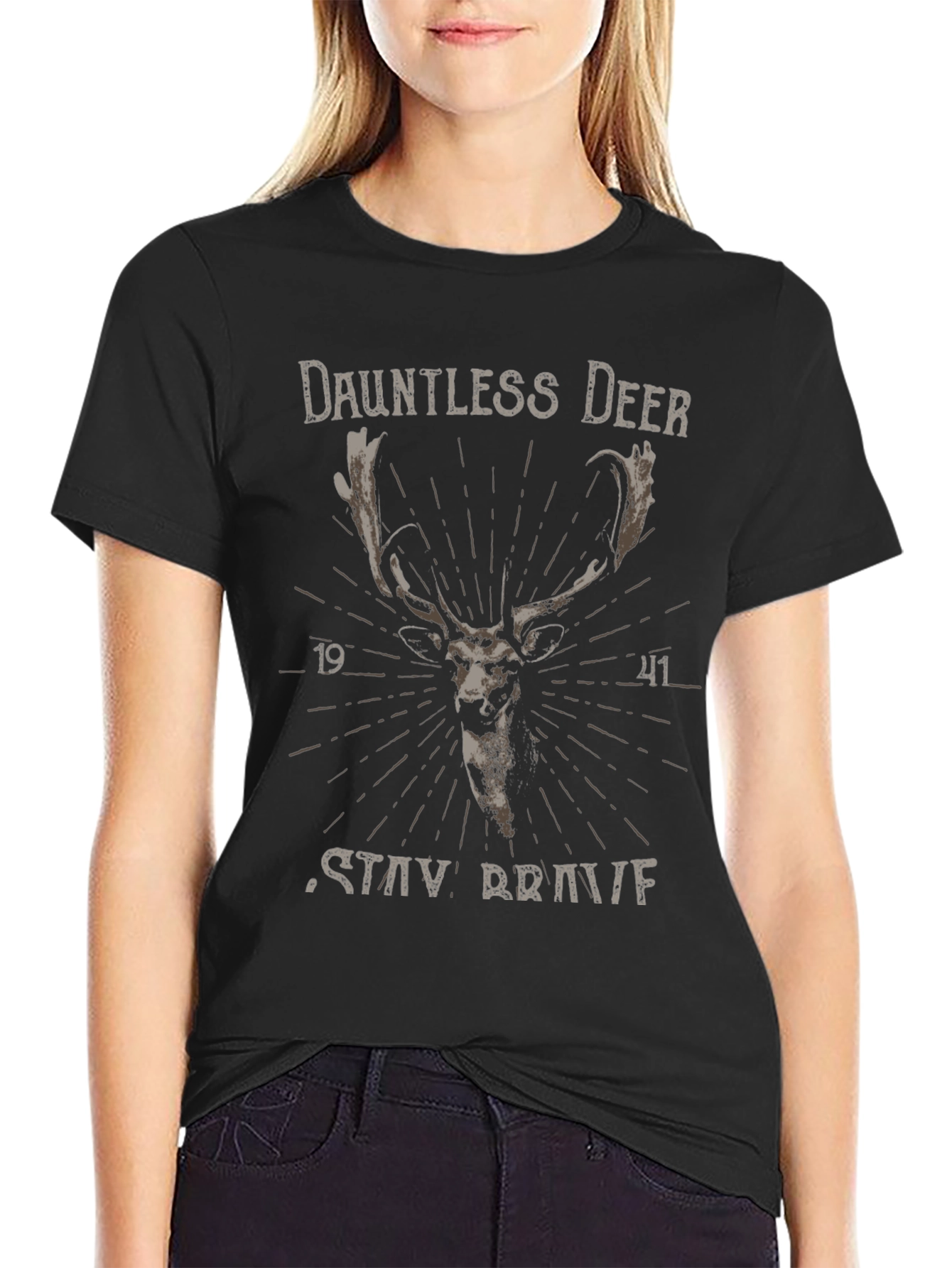 Dauntless Deer Graphic T-Shirt - Stay Brave