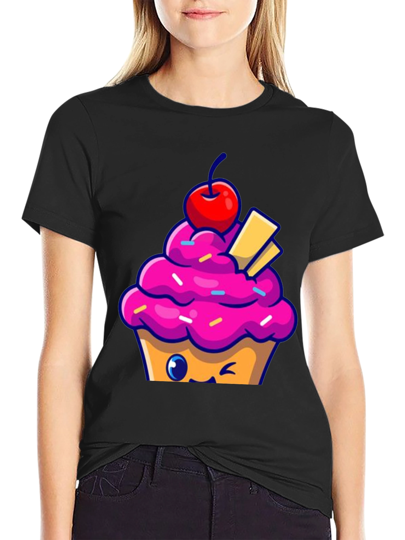 Cute Cupcake Graphic Tee - Sweet Style!