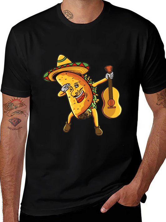 Funny Taco Dabbing with Guitar Graphic Tee