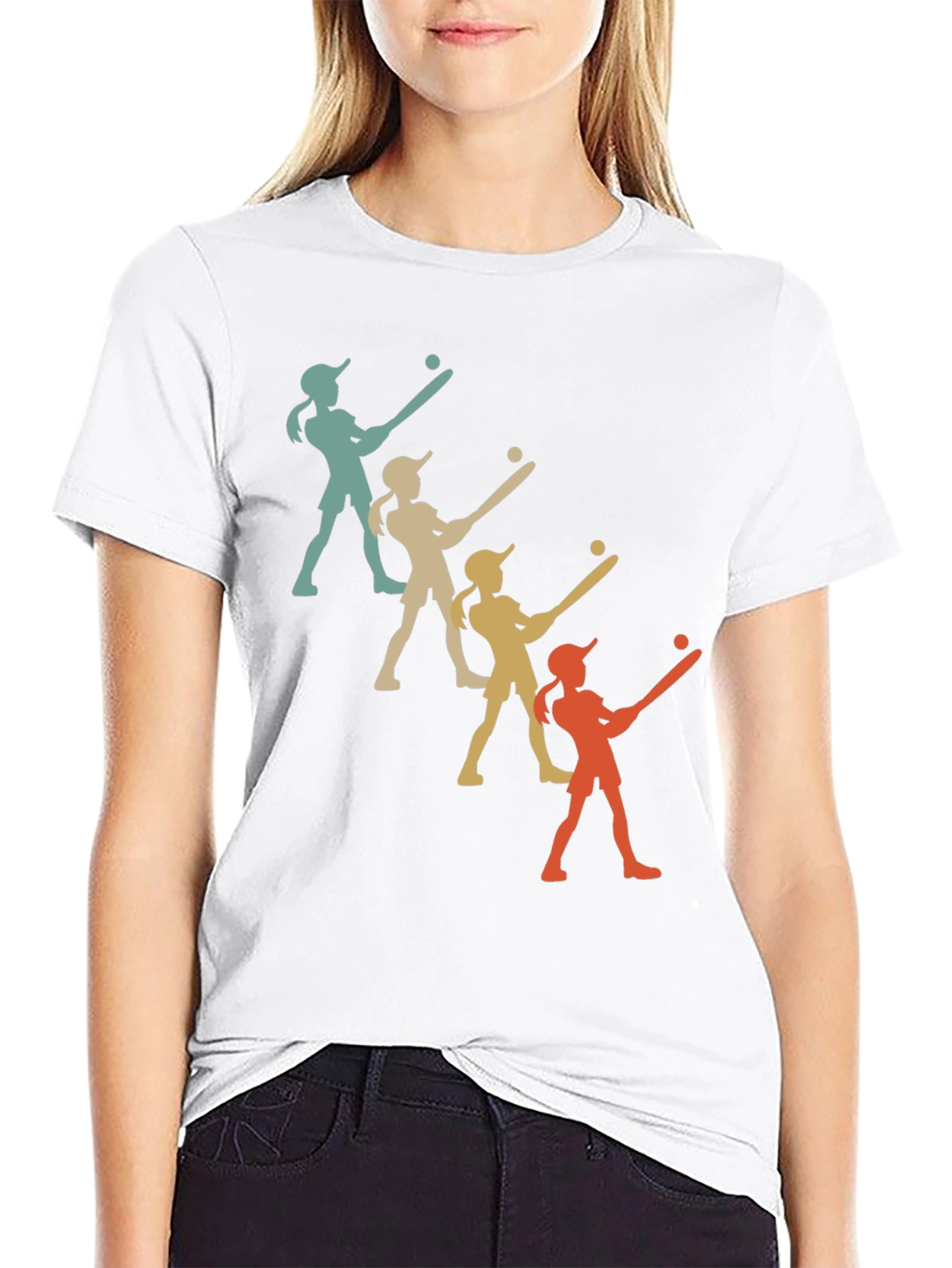 Retro Softball Player Graphic Tee