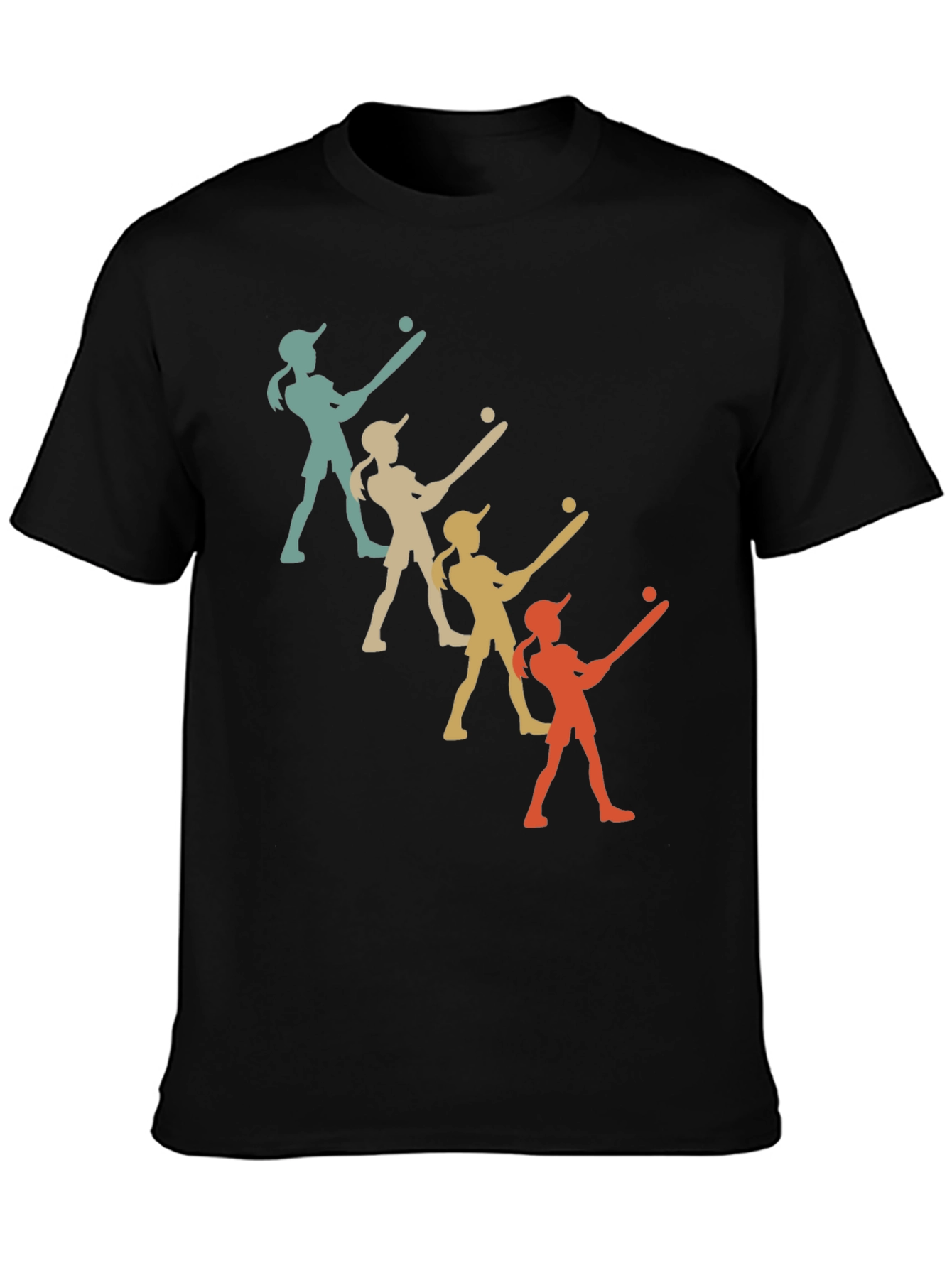Retro Softball Player Graphic Tee
