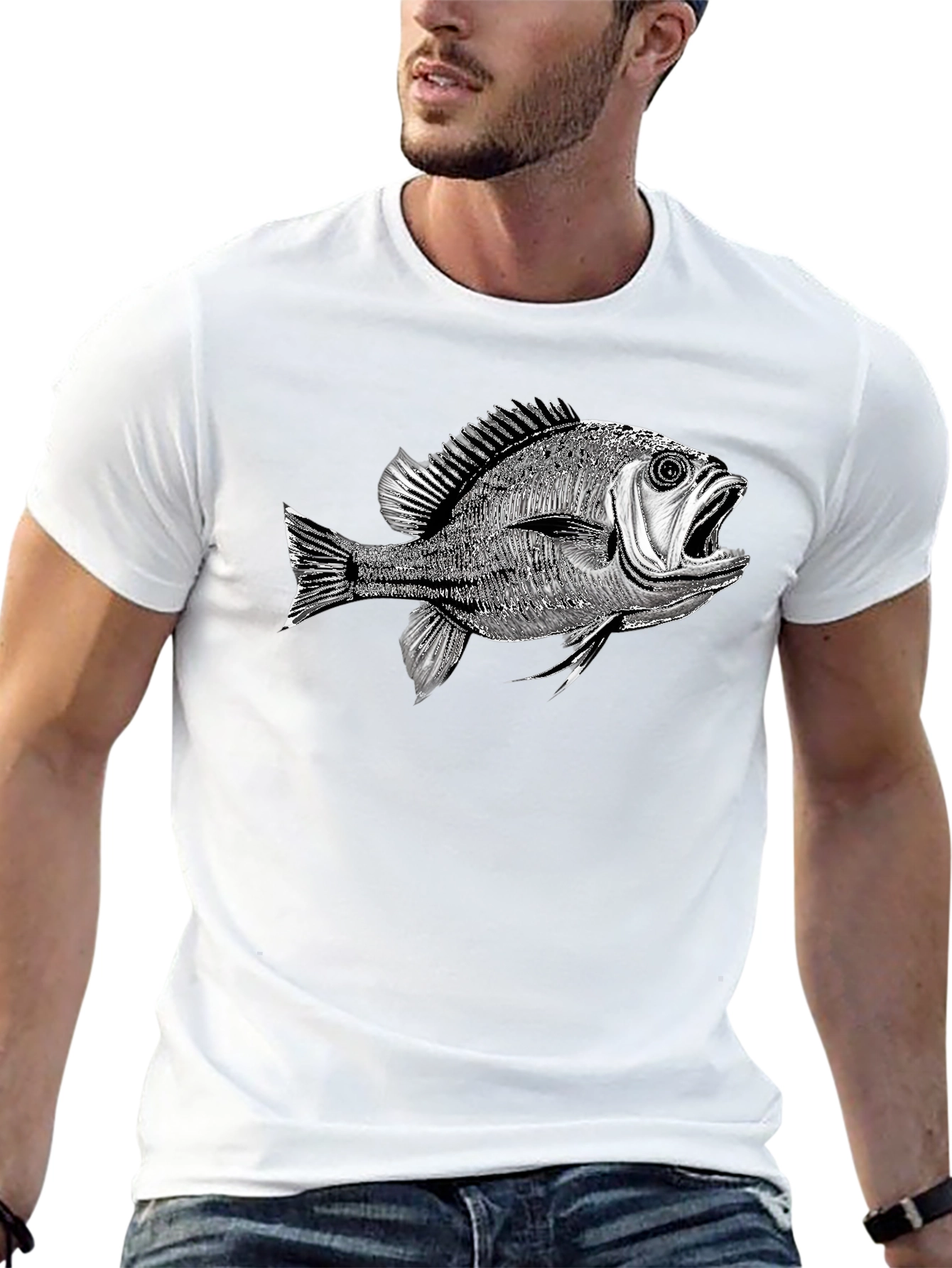Fish Graphic Black T-Shirt