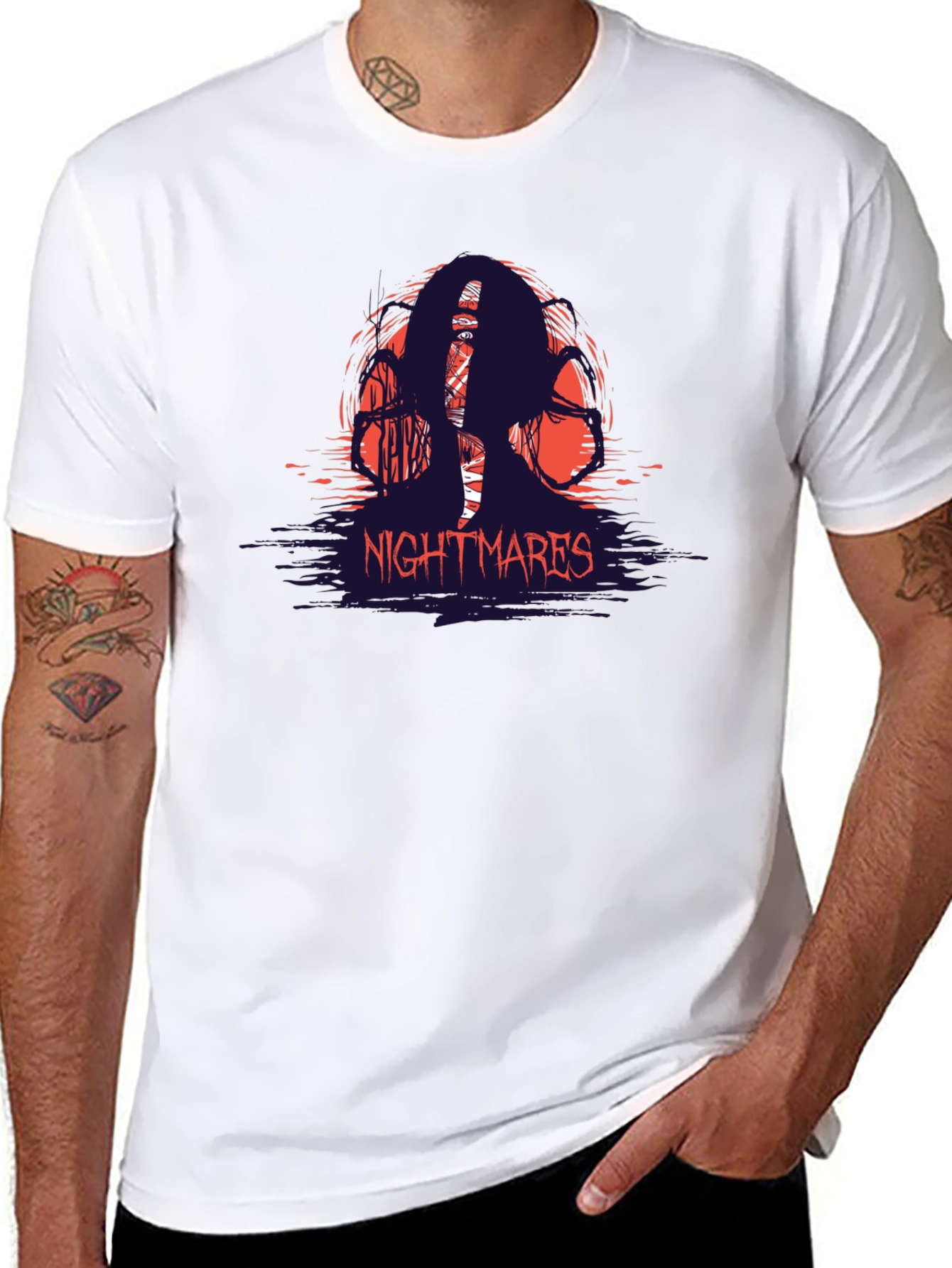 Nightmares Graphic T-Shirt - Horror Theme Tee