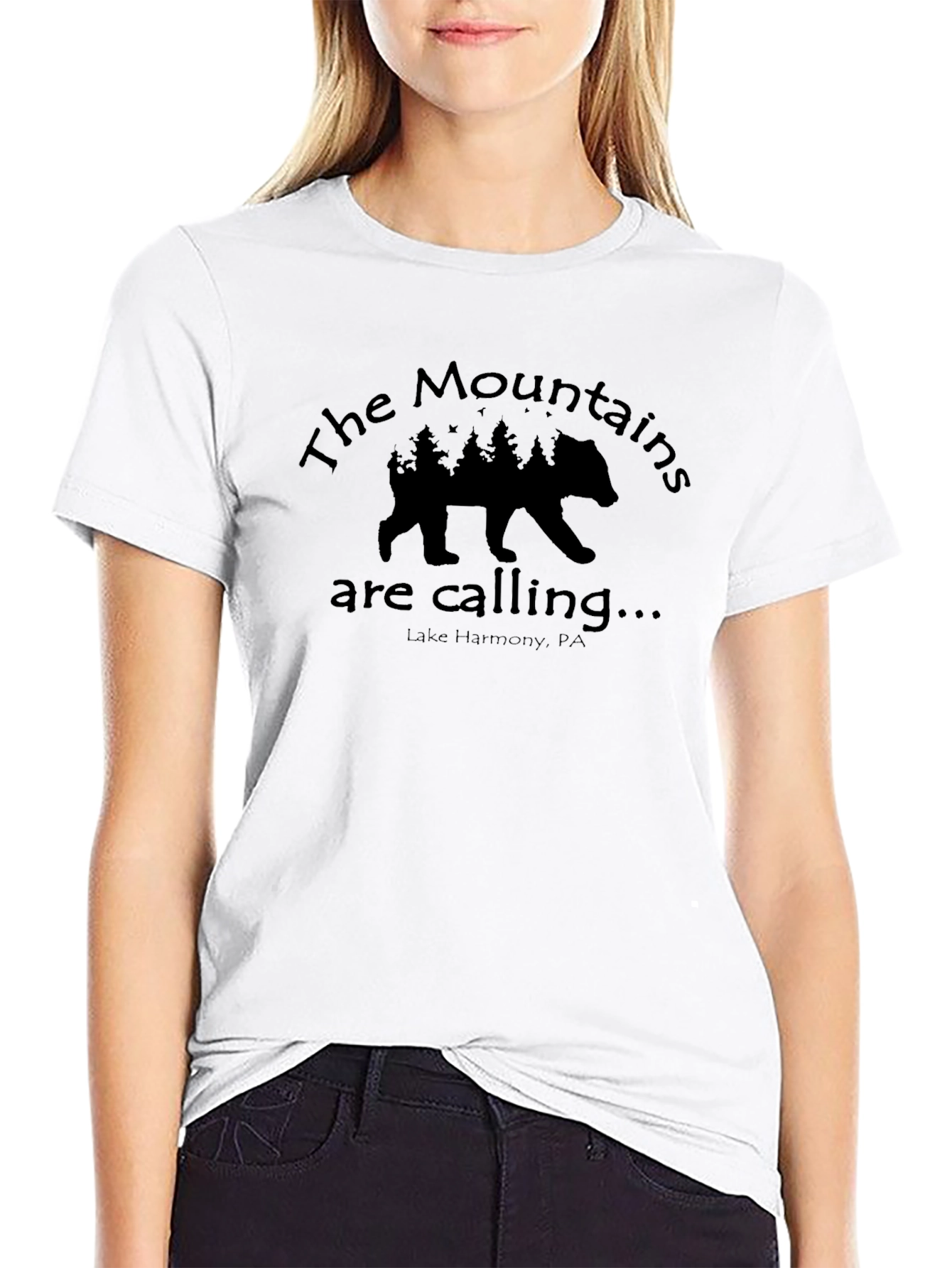 Mountains Calling Bear Graphic Tee