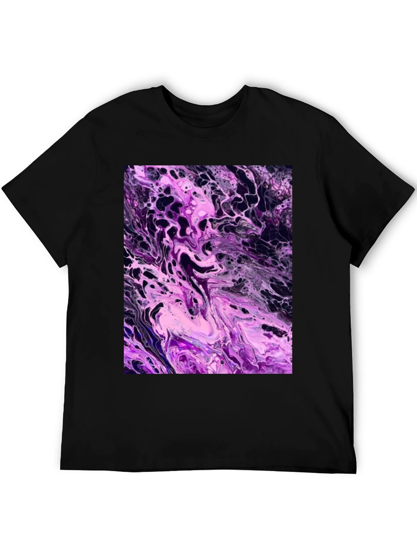 Abstract Purple Swirl Graphic T-Shirt