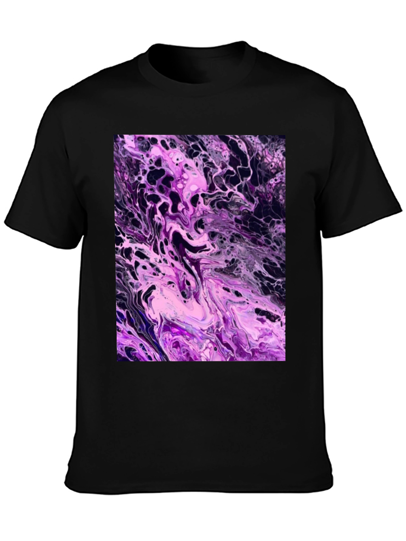 Abstract Purple Swirl Graphic T-Shirt