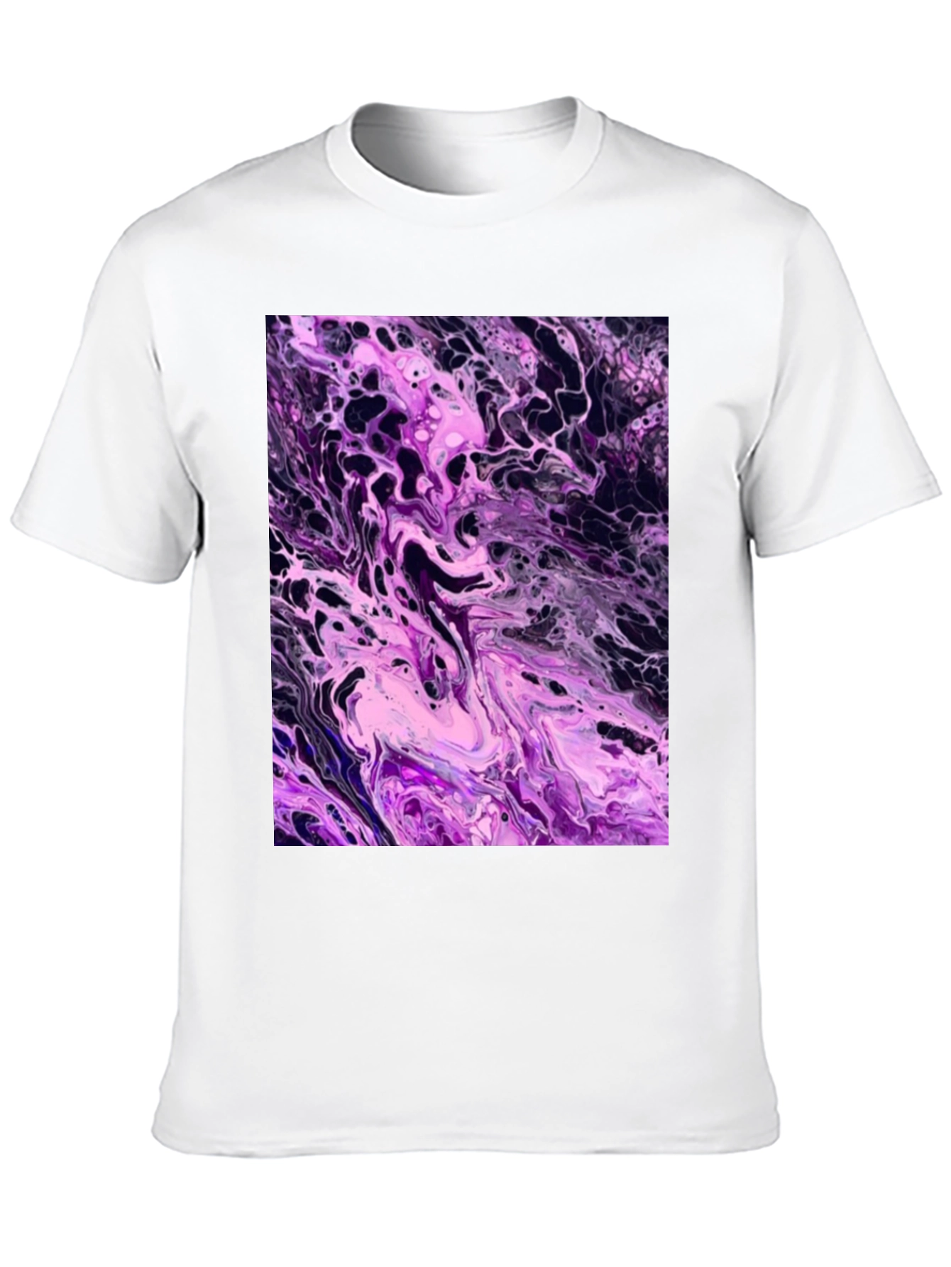 Abstract Purple Swirl Graphic T-Shirt