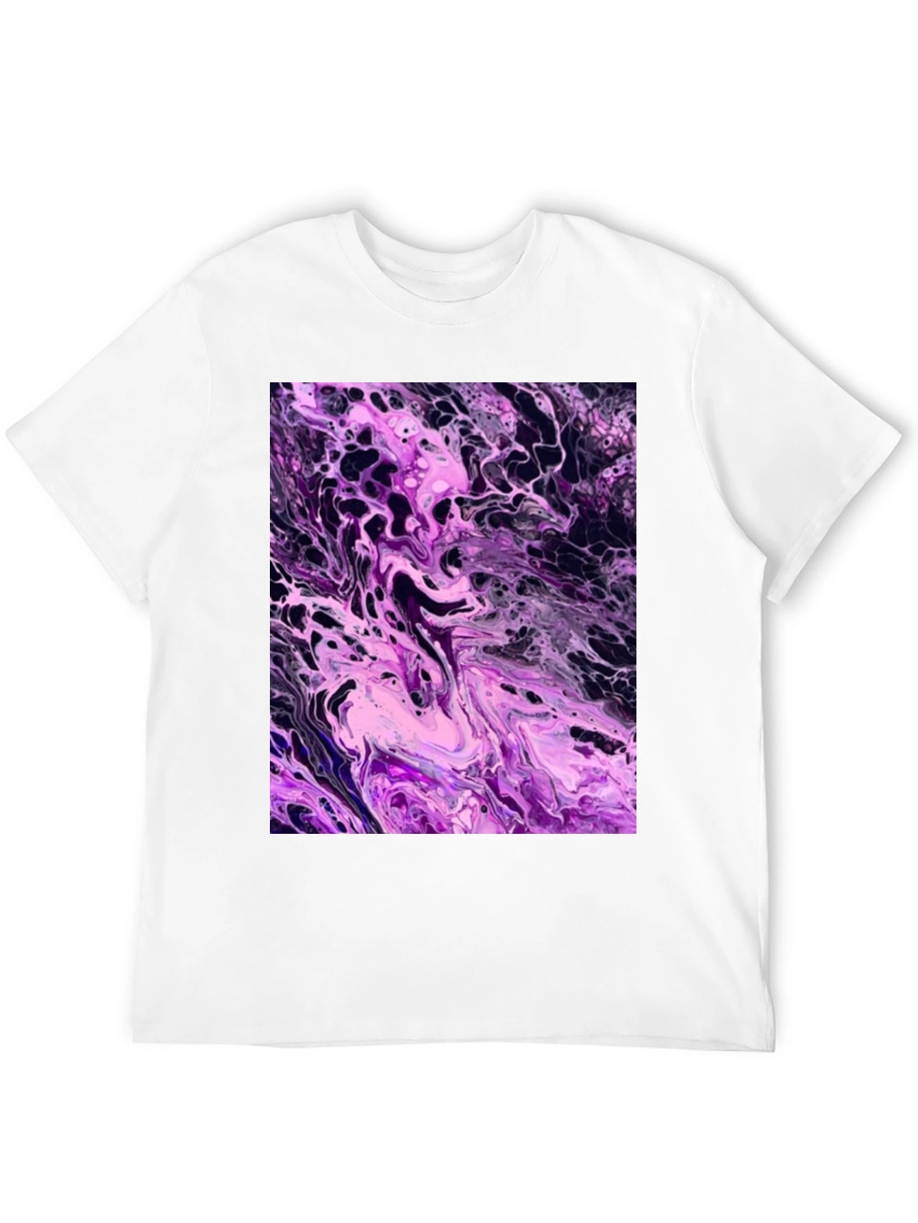 Abstract Purple Swirl Graphic T-Shirt