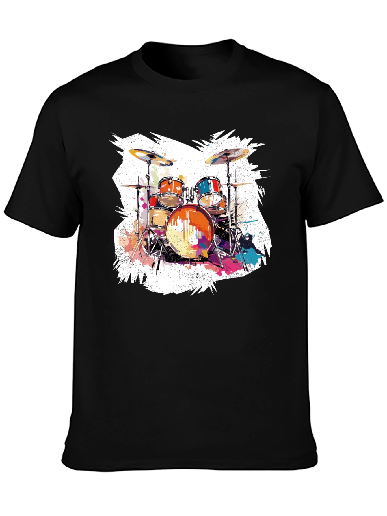 Drum Set Graphic Tee - Rock Music T-Shirt