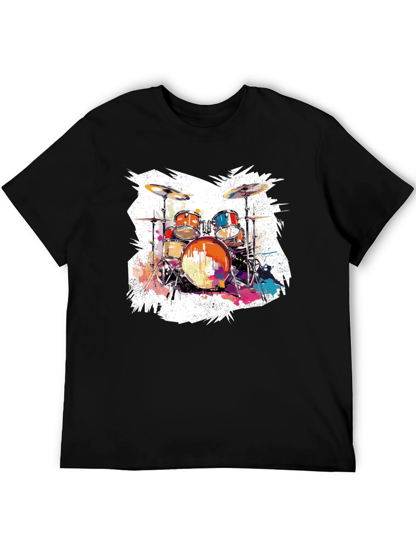 Drum Set Graphic Tee - Rock Music T-Shirt