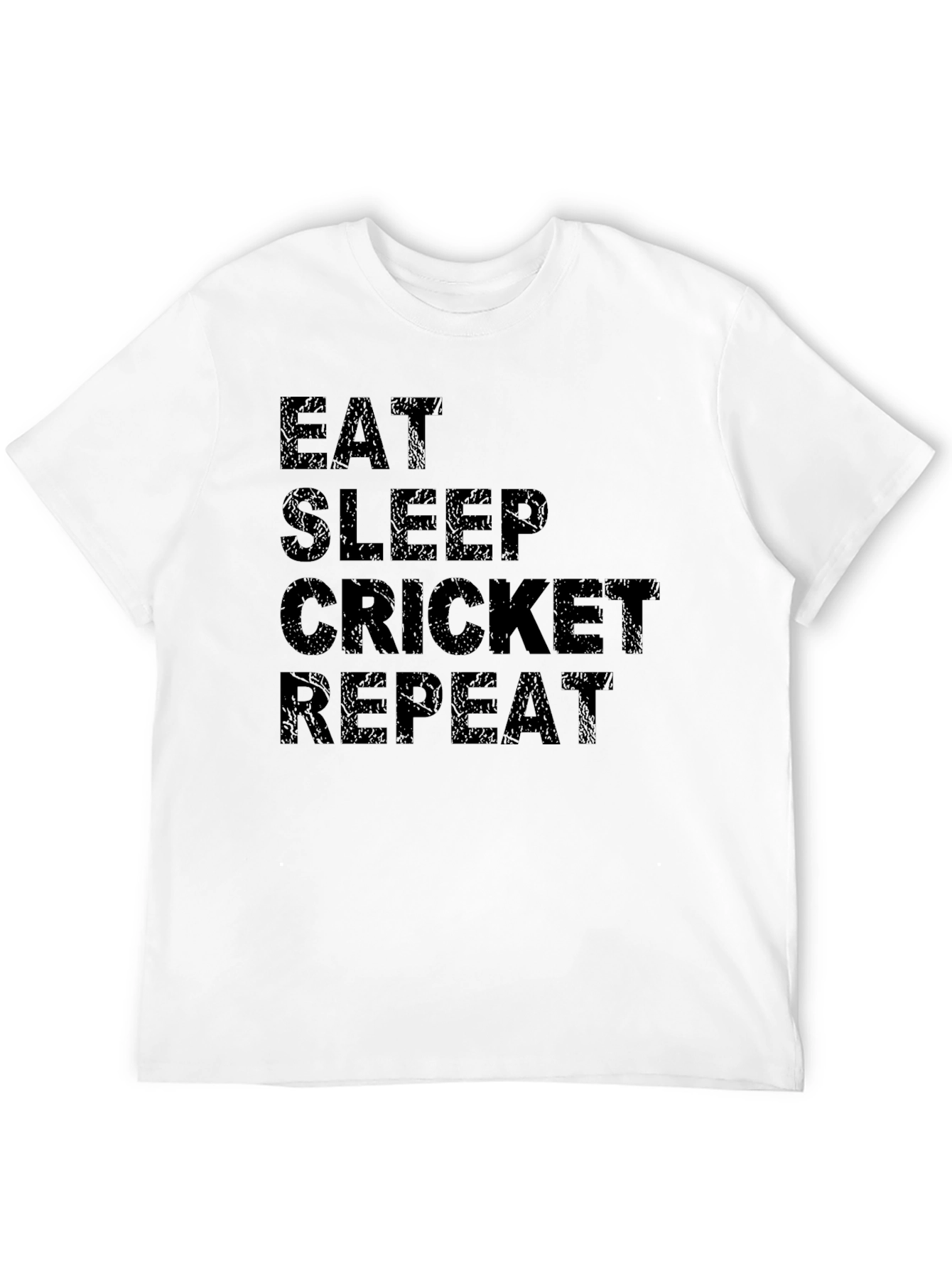 Eat Sleep Cricket Repeat Black T-Shirt