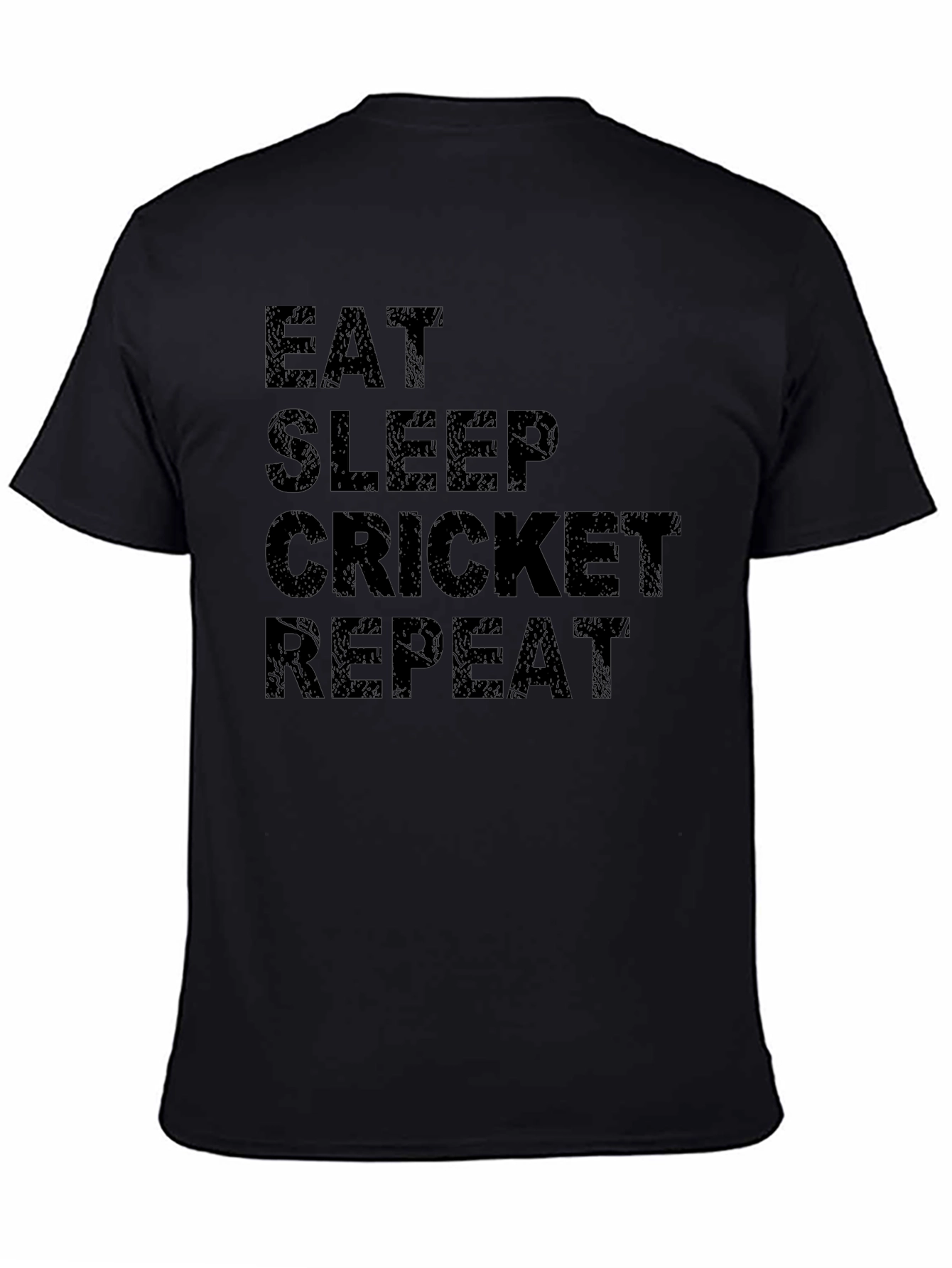 Eat Sleep Cricket Repeat Black T-Shirt