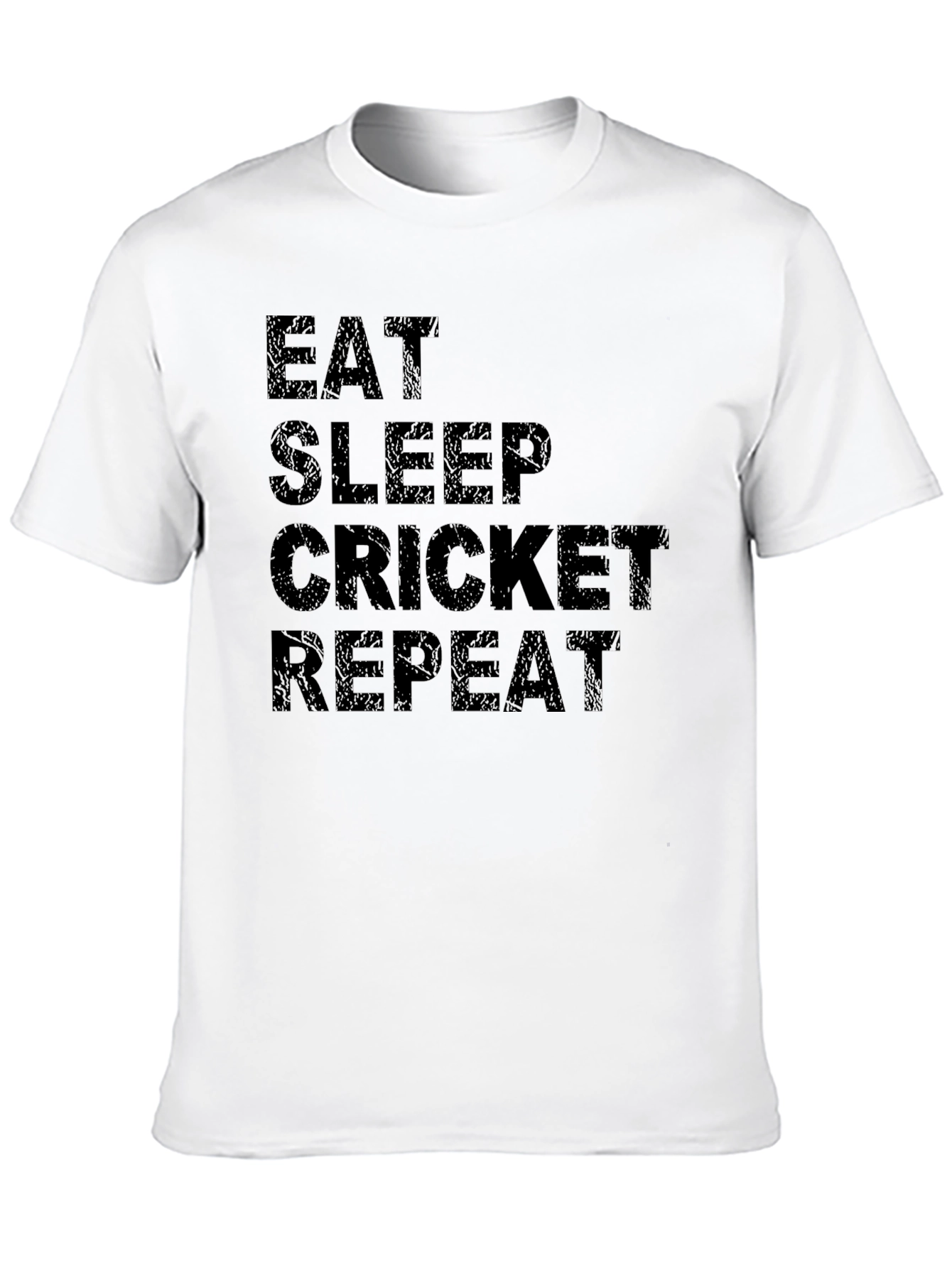 Eat Sleep Cricket Repeat Black T-Shirt