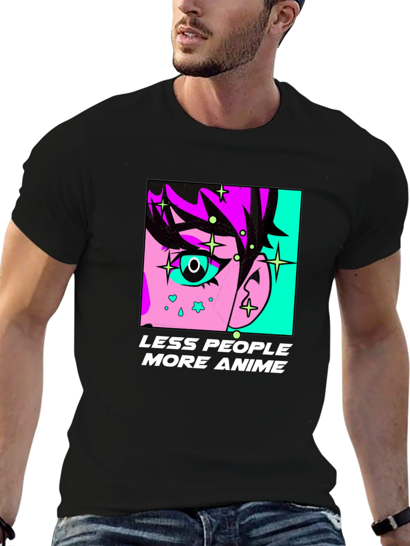 Anime Graphic Tee - Less People More Anime