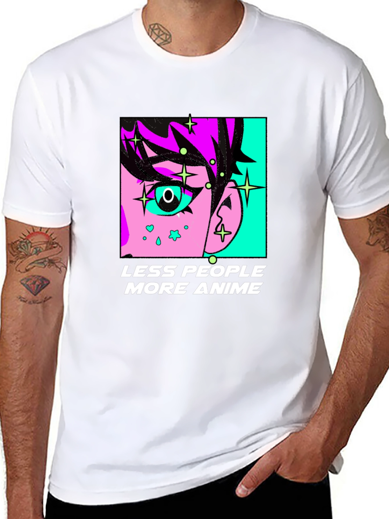 Anime Graphic Tee - Less People More Anime