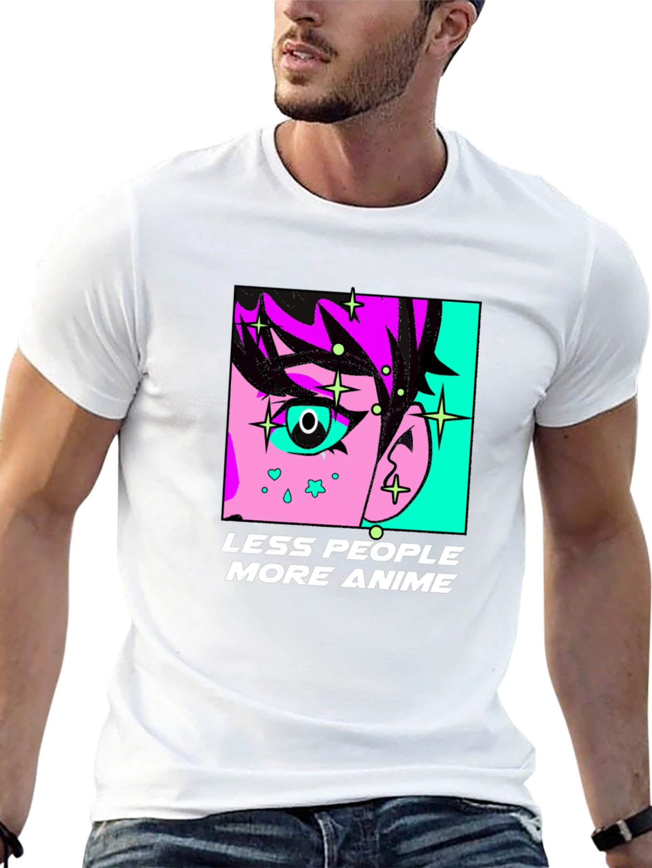 Anime Graphic Tee - Less People More Anime