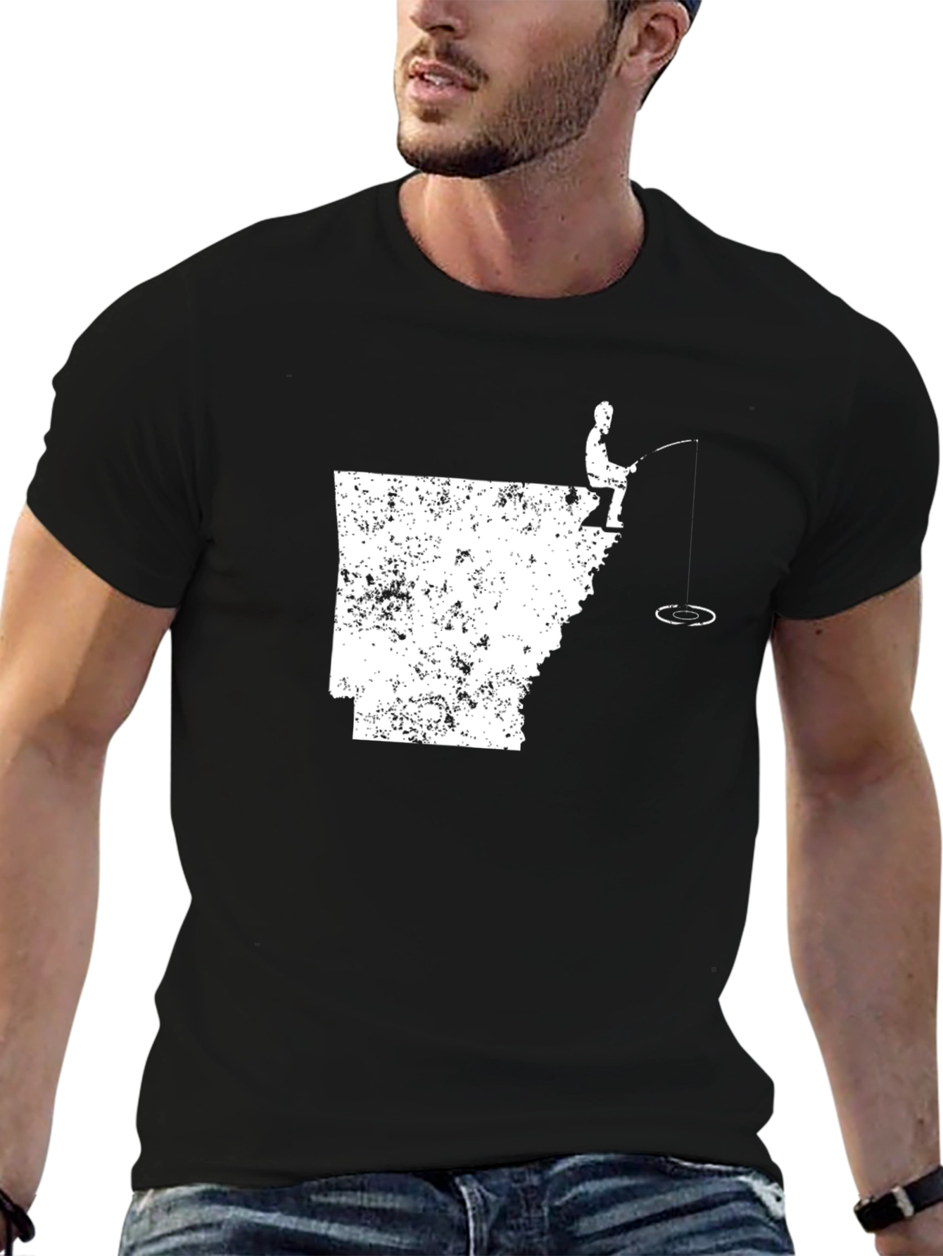 Arkansas Fishing T-Shirt - State Outline Tee