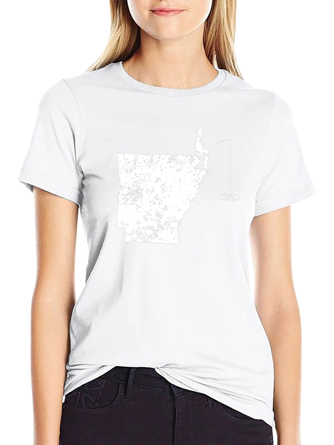 Arkansas Fishing T-Shirt - State Outline Tee