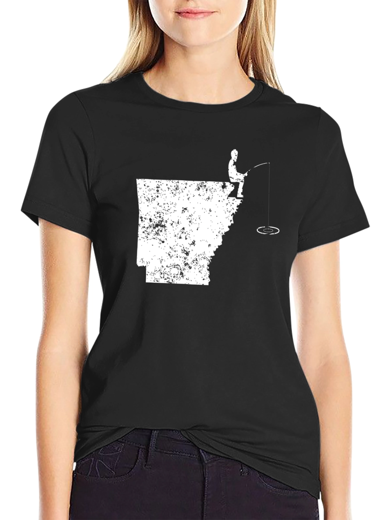 Arkansas Fishing T-Shirt - State Outline Tee