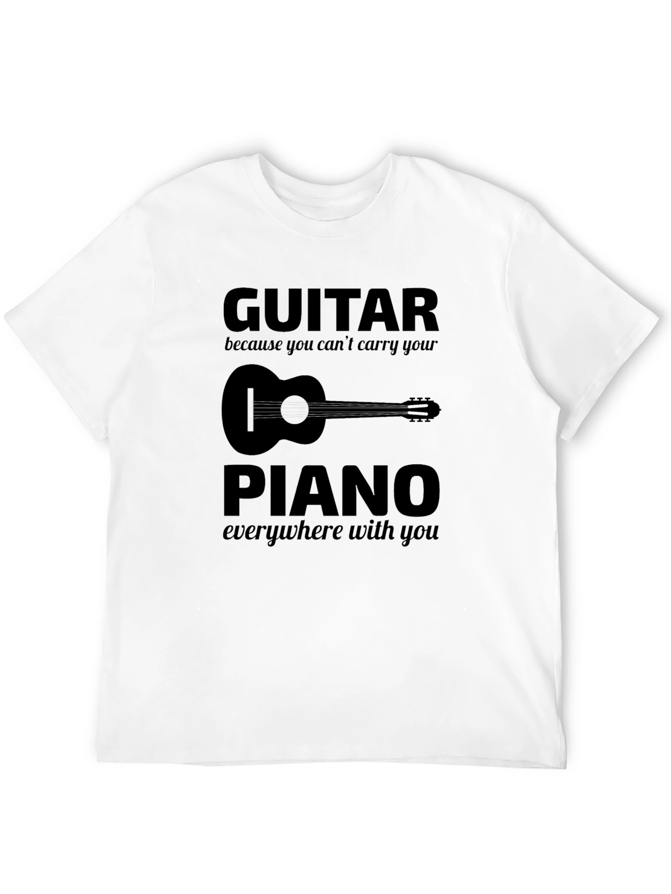 Guitar vs Piano Graphic T-Shirt - Musician Tee