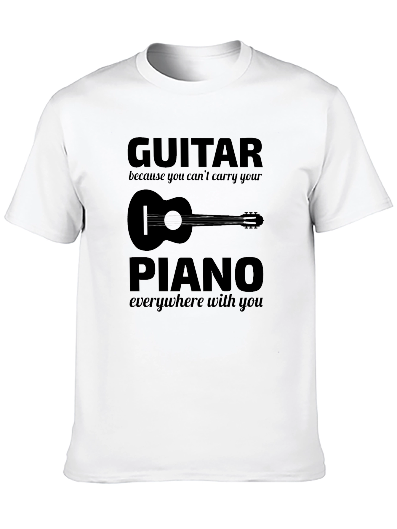Guitar vs Piano Graphic T-Shirt - Musician Tee