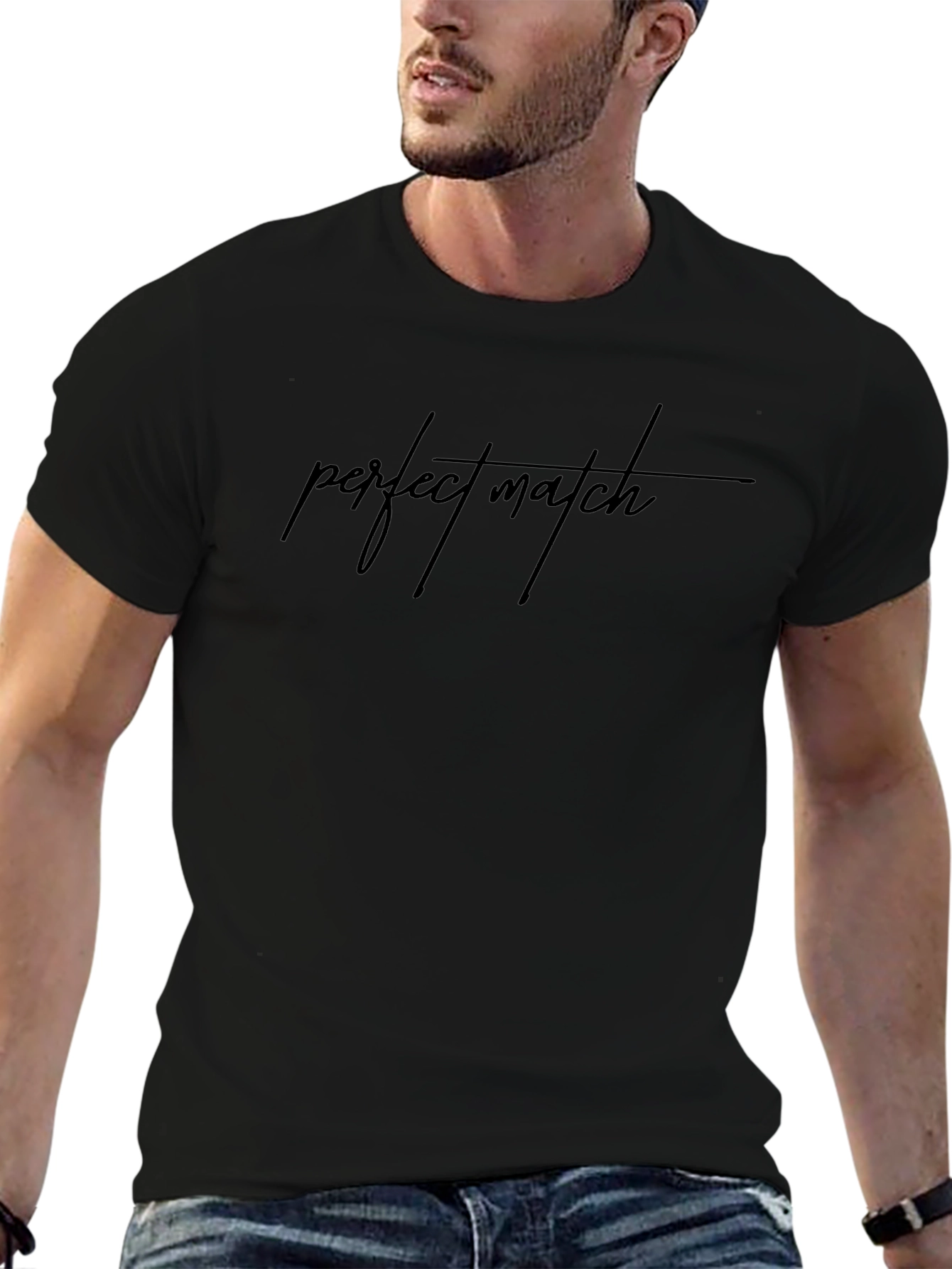 Perfect Match Black Graphic Tee