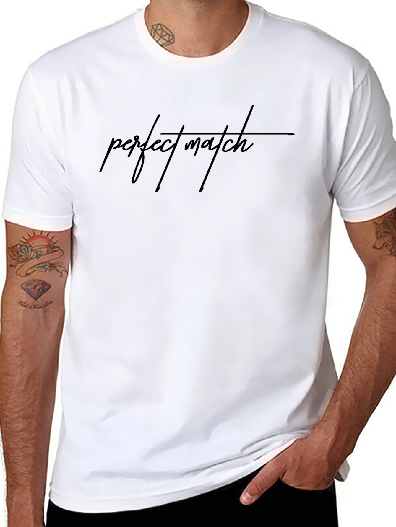 Perfect Match Black Graphic Tee