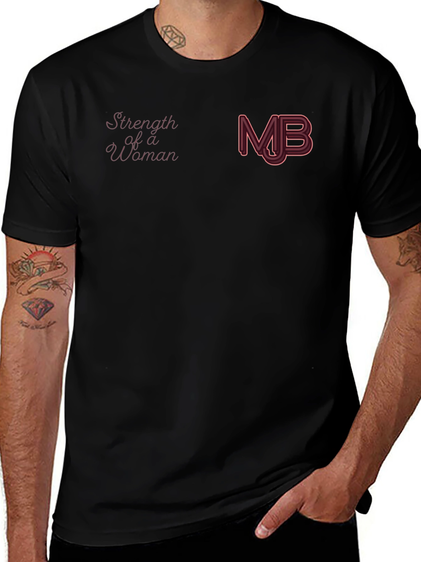 Strength of a Woman Black Graphic Tee