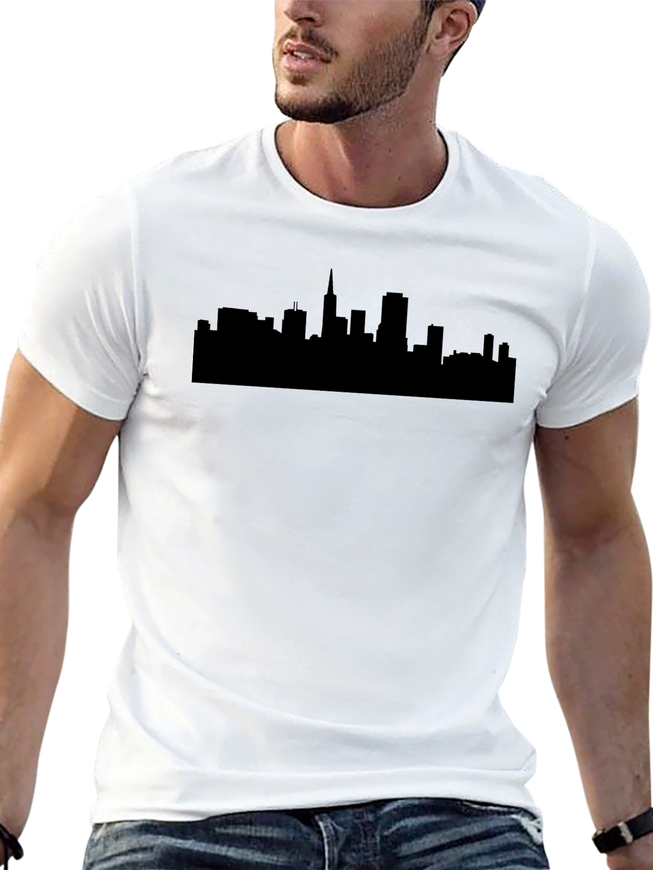 City Skyline Graphic T-Shirt - Classic Crew Neck