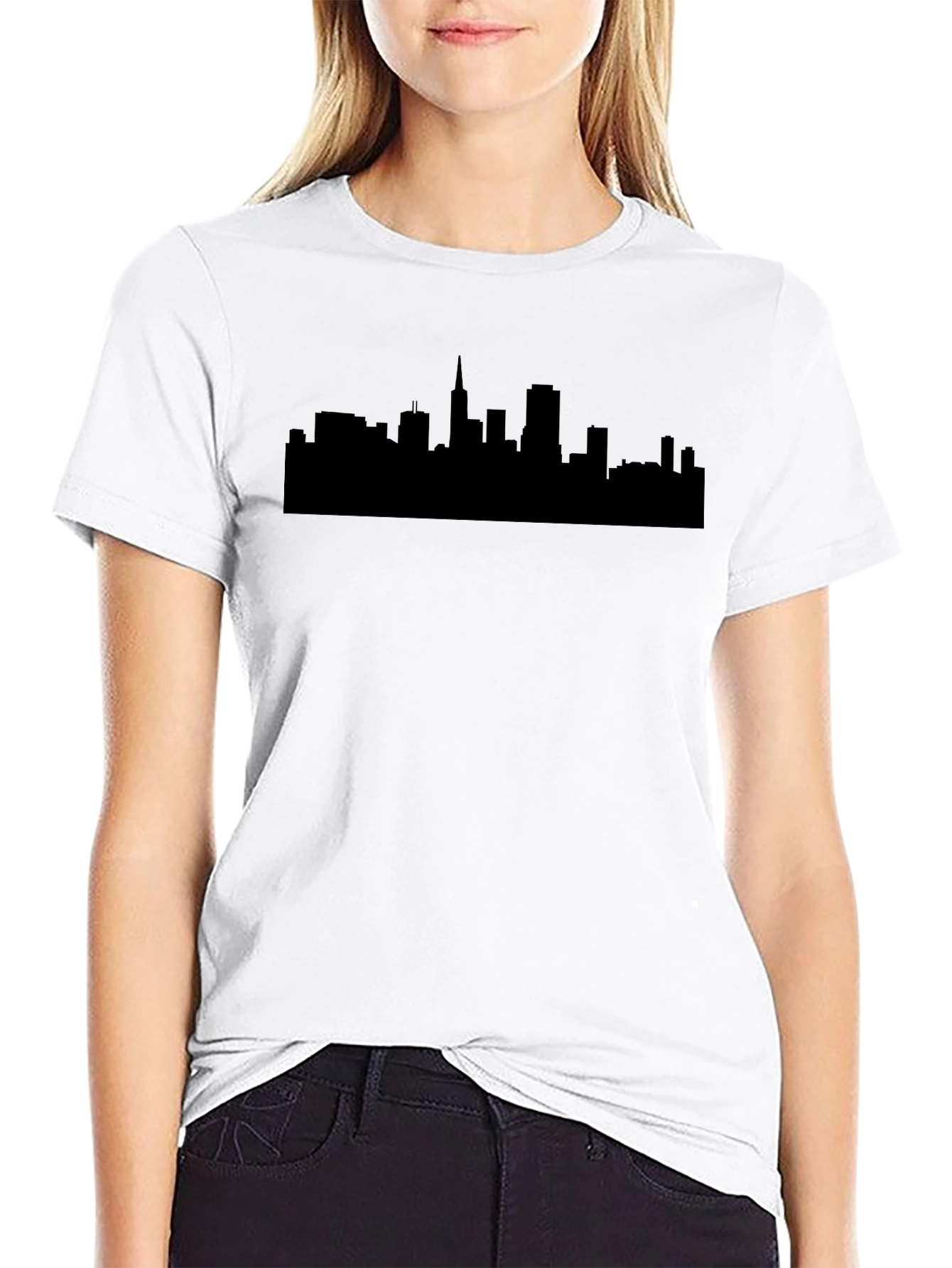 City Skyline Graphic T-Shirt - Classic Crew Neck