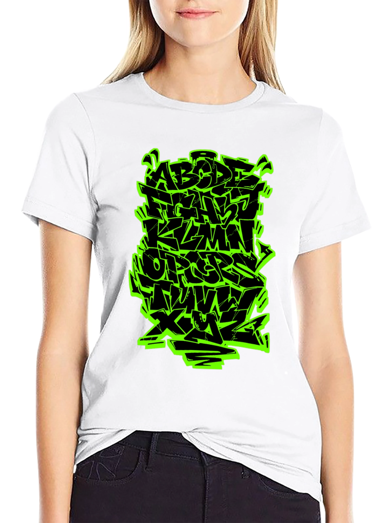 Graffiti Alphabet Black T-Shirt