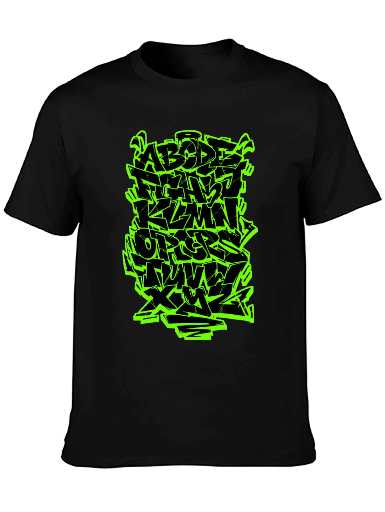Graffiti Alphabet Black T-Shirt