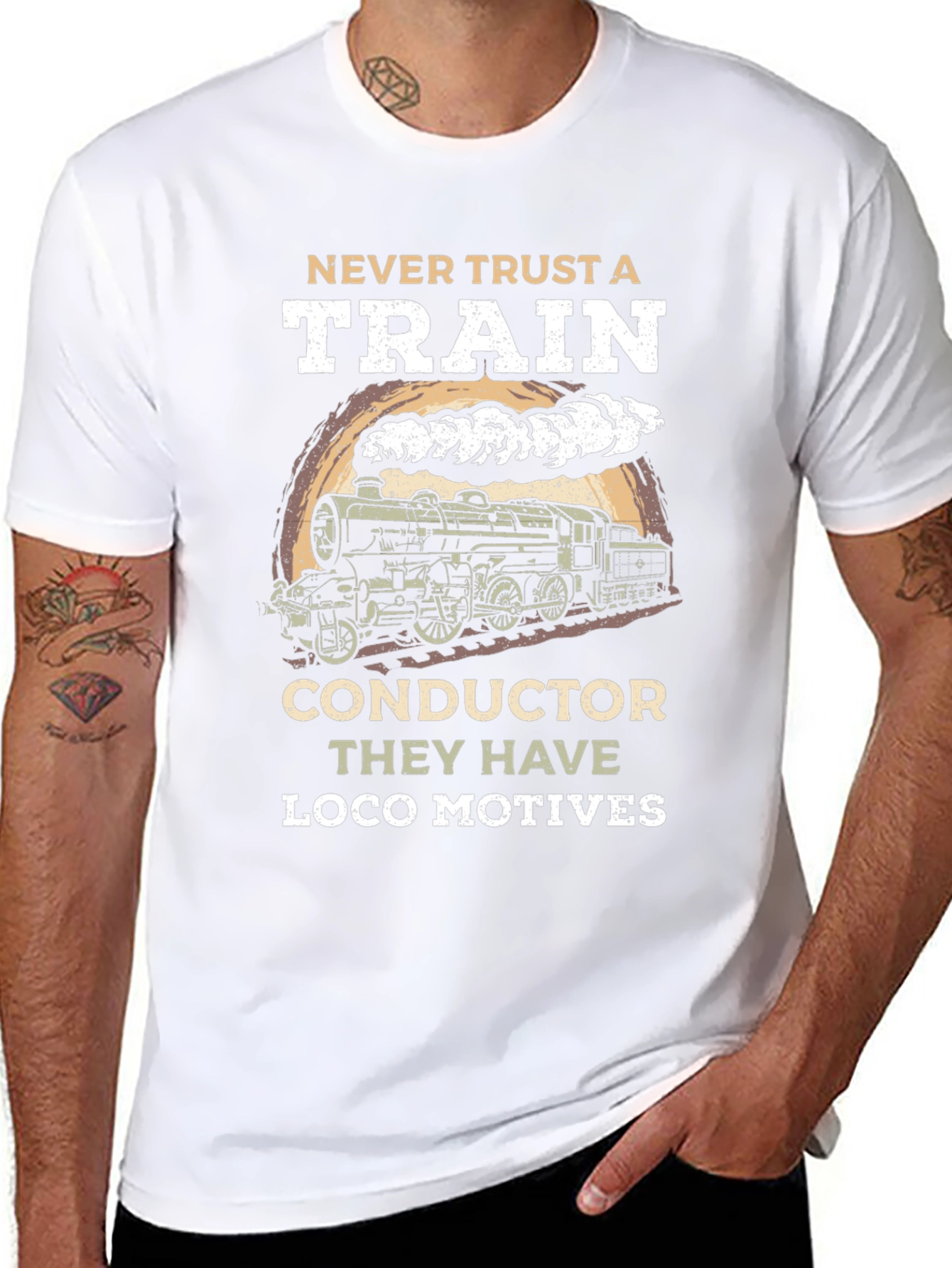 Never Trust a Train T-Shirt: Loco Motives
