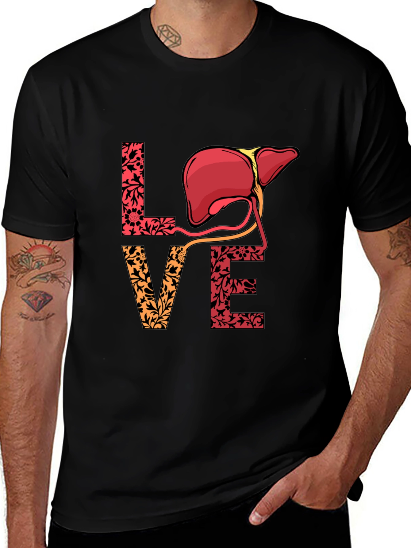Love Liver T-Shirt - Floral Anatomy Tee