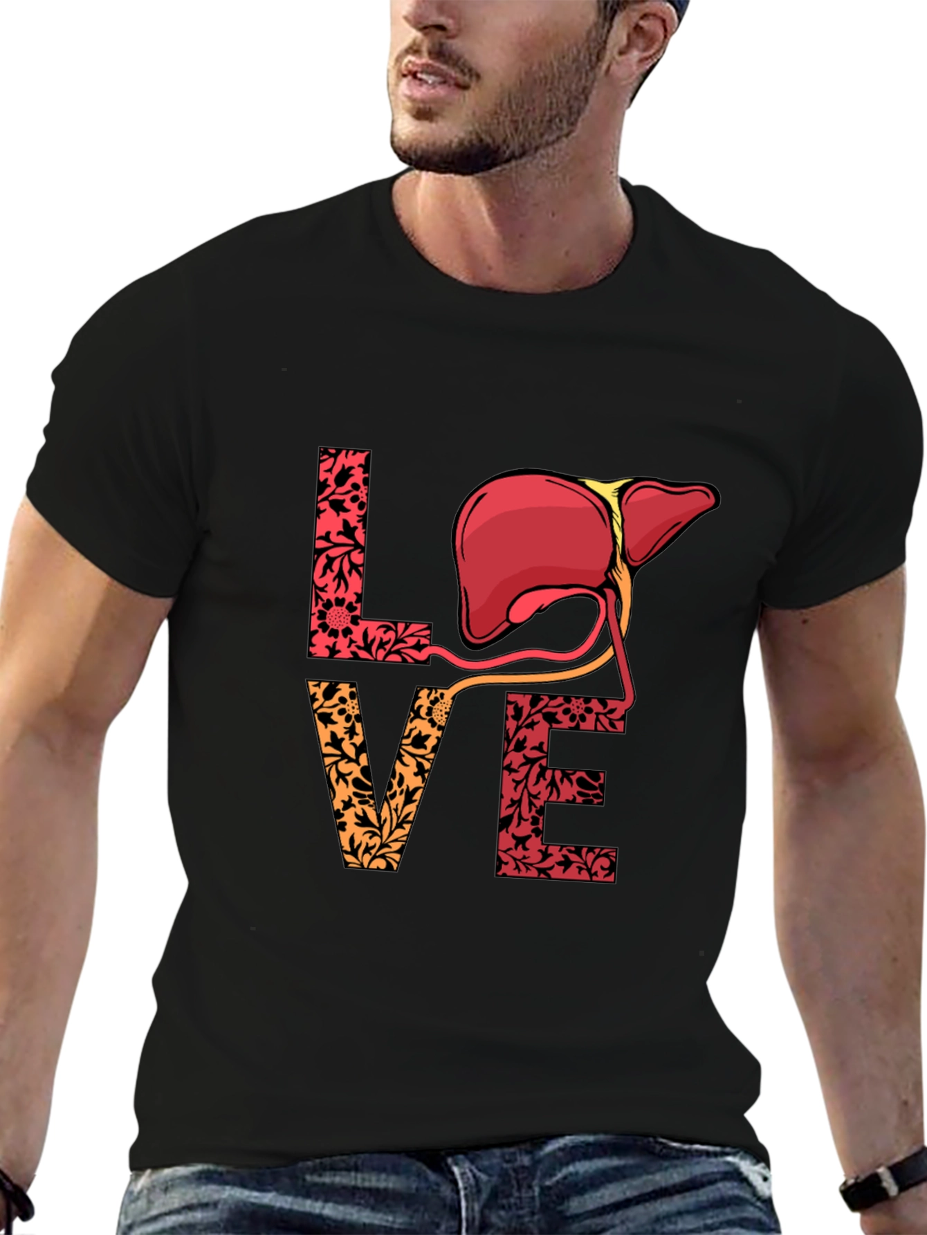 Love Liver T-Shirt - Floral Anatomy Tee