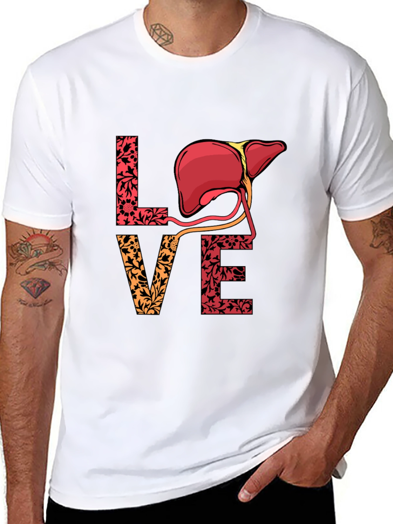 Love Liver T-Shirt - Floral Anatomy Tee
